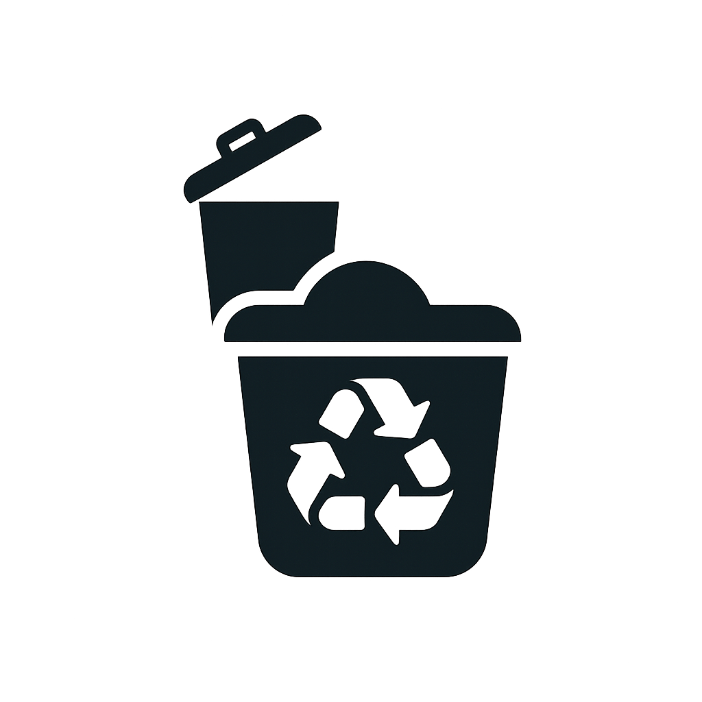 Recycling and bin collection icon